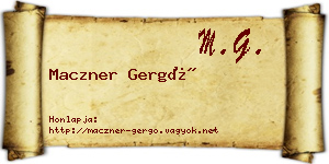 Maczner Gergő névjegykártya