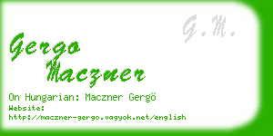 gergo maczner business card